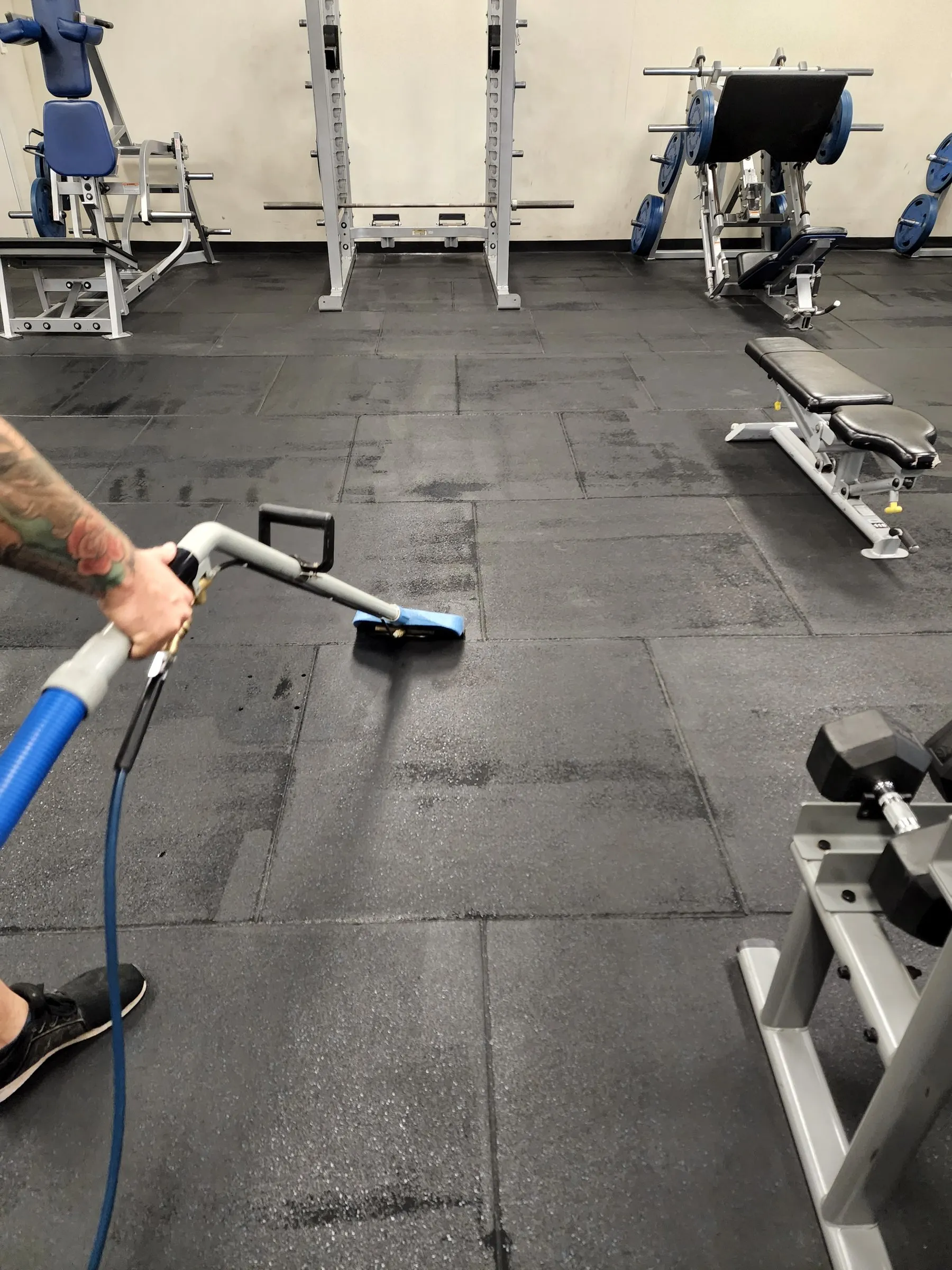 Gym floor after a clean